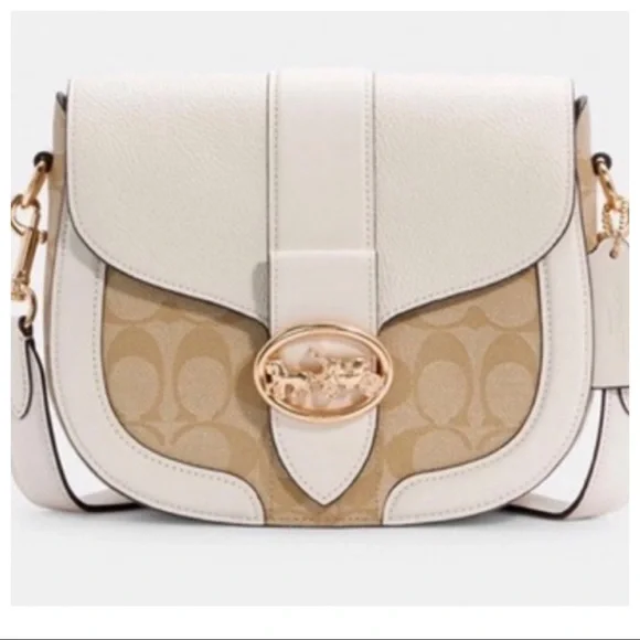 Signature coated canvas, smooth leather and refined pebble leather bag - Picture 1 of 4